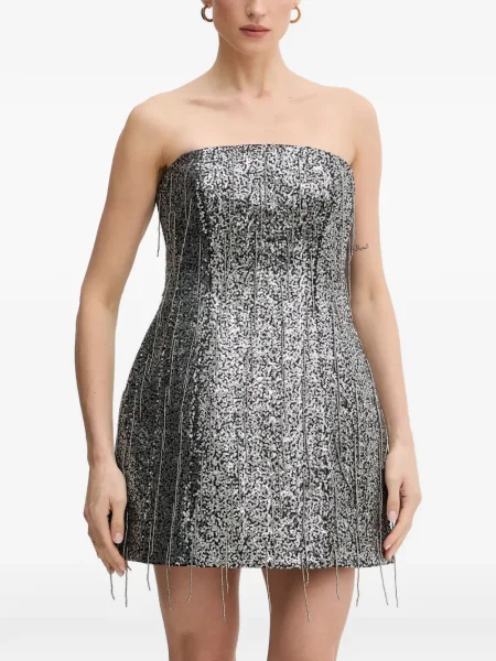 Rochie mini Bardot cu paiete de costum mini negru