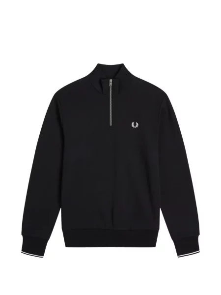 Hanorac cu fermoar Fred Perry cu broderie negru
