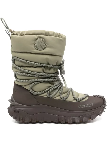 Botine Moncler cu șireturi din dantelă verde