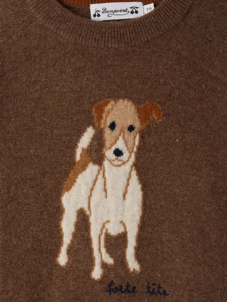Sweter dziecięcy Bonpoint brązowy