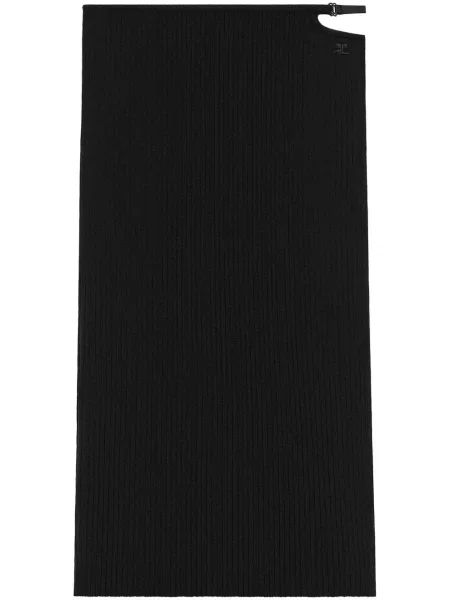 Fustă midi Courreges tricotate până la genunchi negru