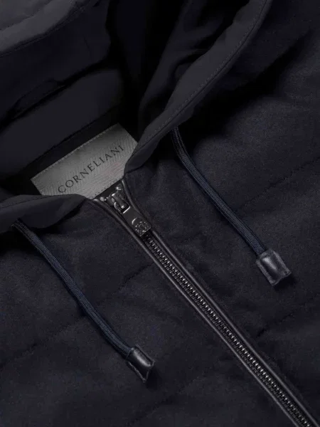 Geacă Corneliani cu glugă albastru