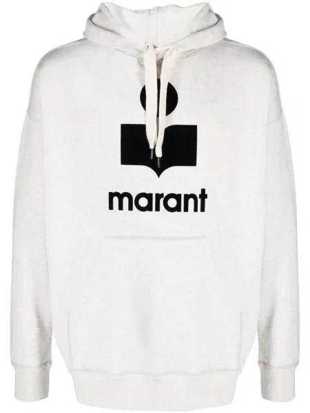 Hanorac cu glugă Marant cu imagine gri
