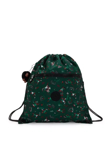 KIPLING Ghiozdan sac Supertaboo verde smarald / verde închis / roșu alb