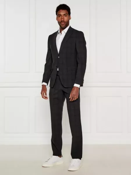 BOSS BLACK De lână costum negru