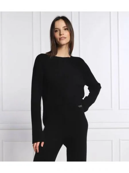 TWINSET de lână pulover cu adaos de cașmir negru
