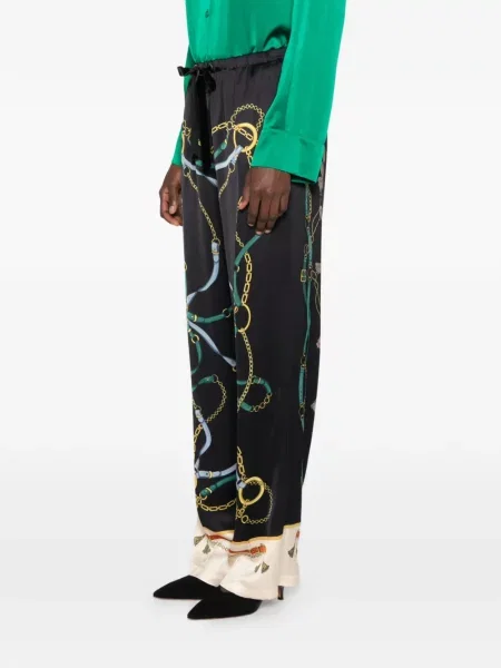 Pantaloni Forte_forte cu imagine negru