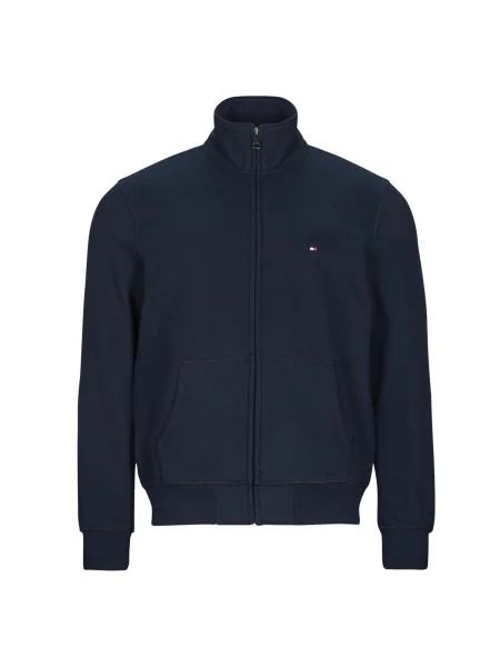 Hanorac din fleece Tommy Hilfiger din fleece cu guler de stand-up albastru