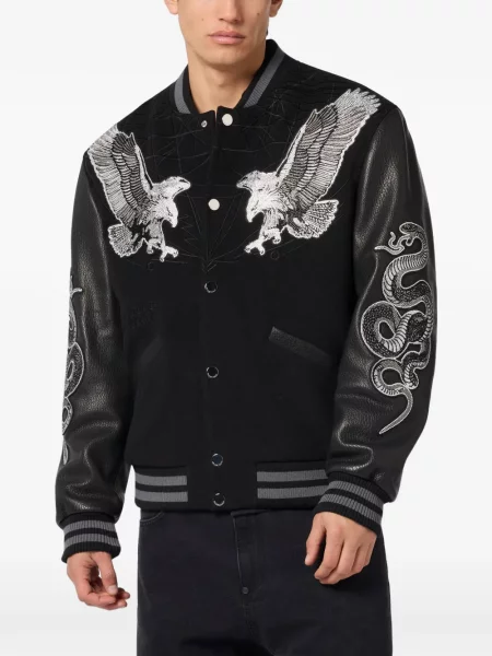 Geanta de piele Philipp Plein negru