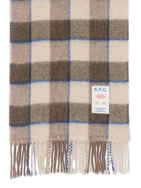 Fular A.p.c. cu franjuri în carouri
