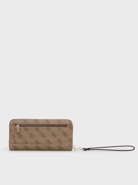 Кошелек Guess с принтом бежевый