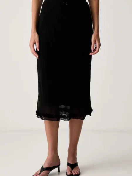 Le Privé fustă din vâscoză MELISSA SKIRT NOIR negru