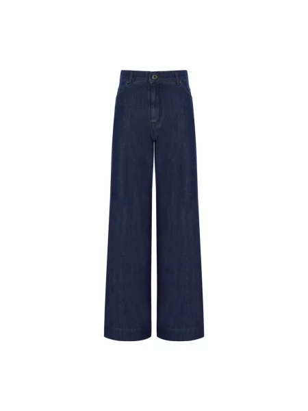 Weekend Max Mara jeansy wide leg WKDVEGA niebieskie
