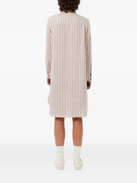 Gulerat rochie tip cămașă Lacoste din crep roz