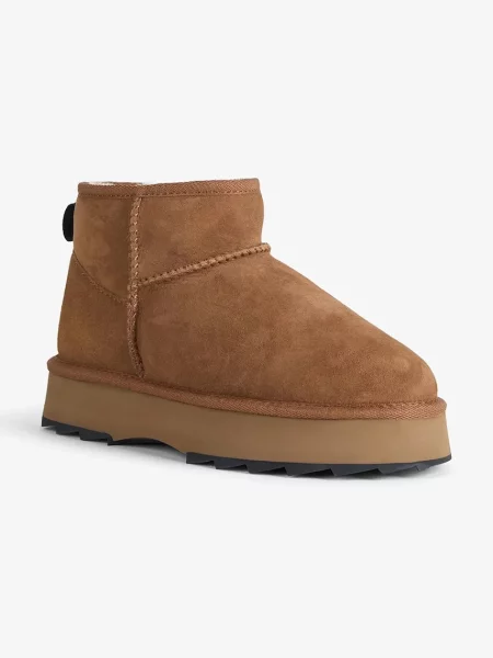 Semišové snehule Emu Australia Sharky Micro Flatform hnedá