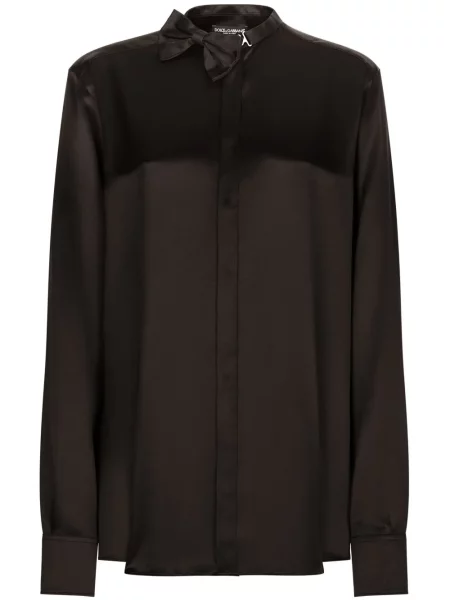 Cămașă Dolce & Gabbana cu funde lungă negru