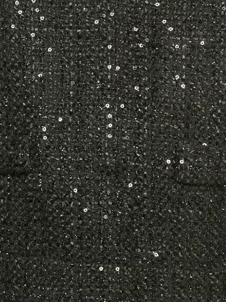 Top Maje cu paiete din tweed negru