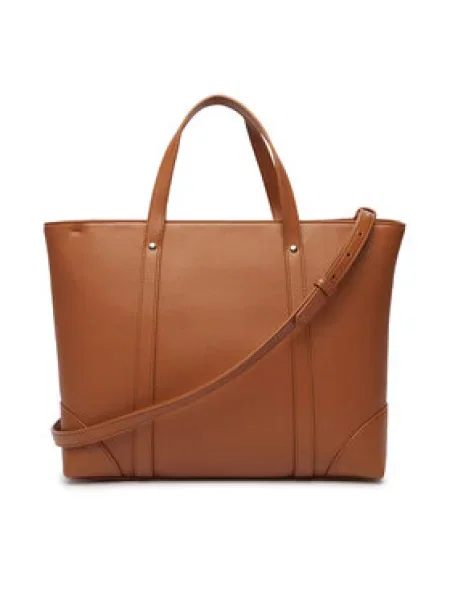 Műbőr shopper táska Armani Exchange barna