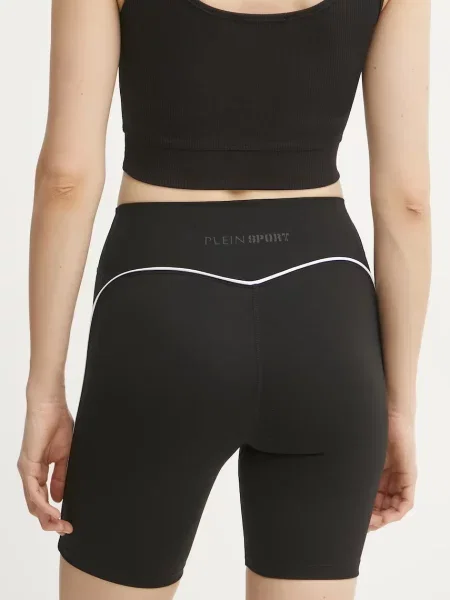 Kraťasy PLEIN SPORT hladké high waist SAEC černá