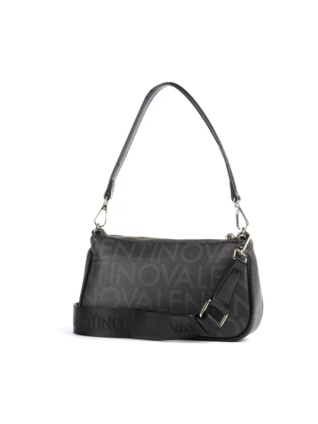 Lniana torebka Valentino Bags czarna