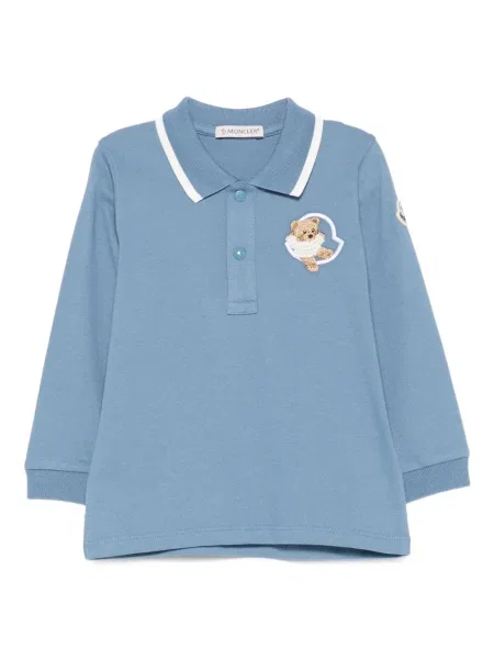 Koszulka polo dziecięca Moncler Enfant niebieska