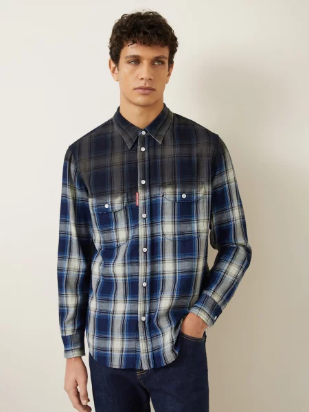 Košile Comfort Fit tmavě / režná modrá