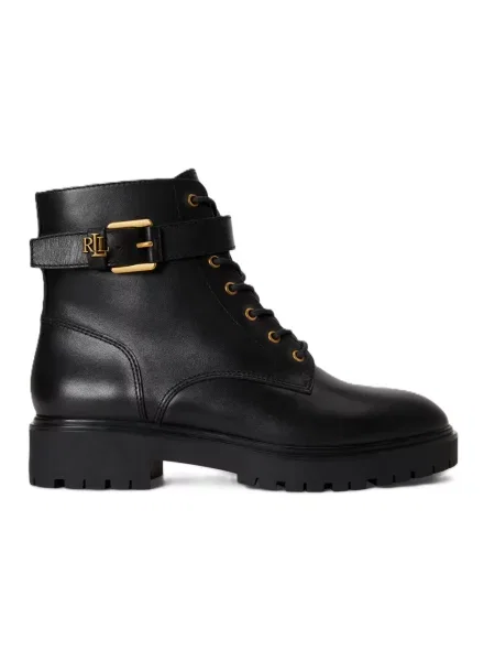 Botki Ralph Lauren z logo czarne
