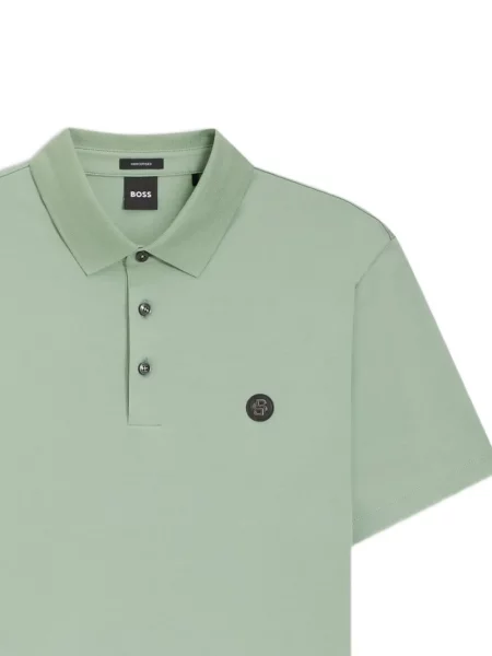 Tricou polo Boss cu autograf verde