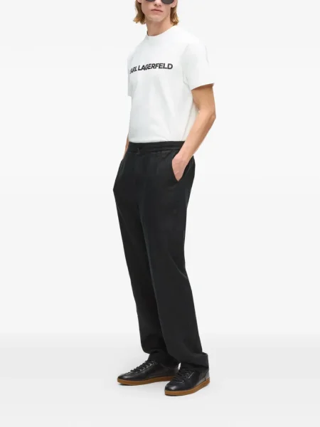 Тениска Karl Lagerfeld с автограф бяло