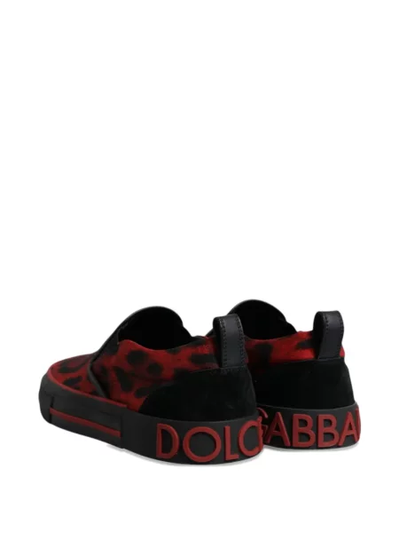 Κιλότα Dolce & Gabbana με σχέδιο με λεοπαρ μοτιβο slip-on κόκκινο