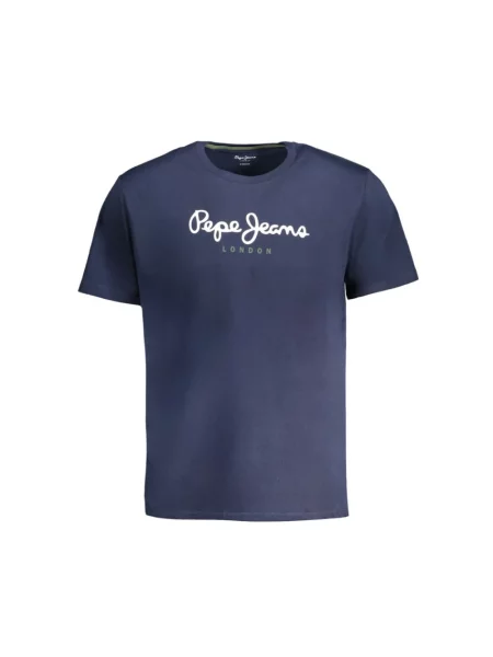 Koszulka Pepe Jeans z nadrukiem z krótkim rękawem niebieska