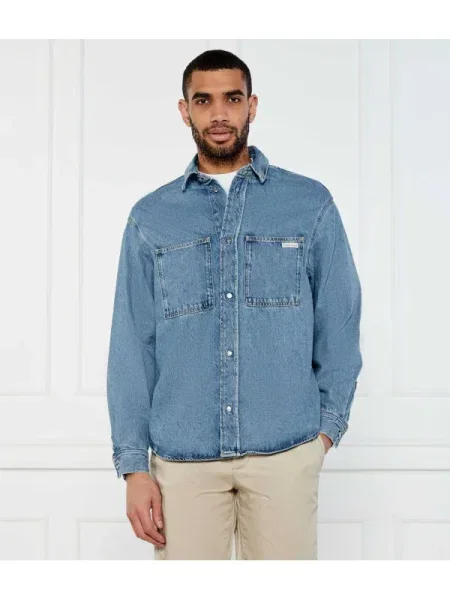 Calvin Klein Jeans De blugi cămașă | Relaxed fit albastru
