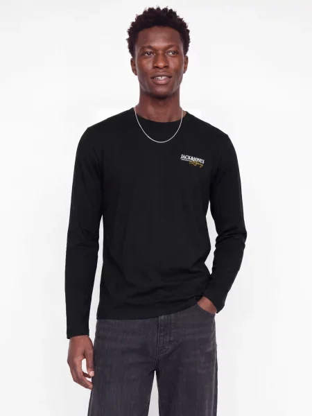 JACK & JONES Majica JJJADE žuta / crna bijela