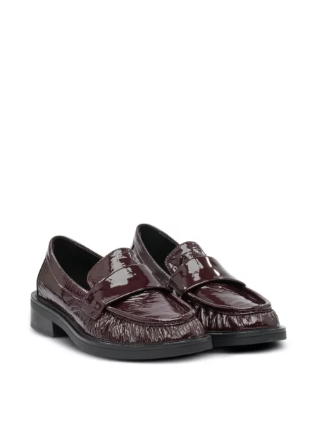 Kožené lakované loafers Strategia Shoes červené