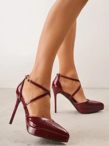 Pantofi stiletto Bordo