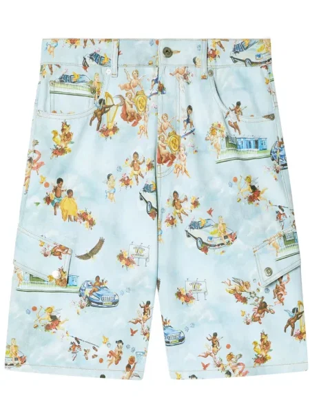 Pantaloni scurți Off-white cu imagine alb