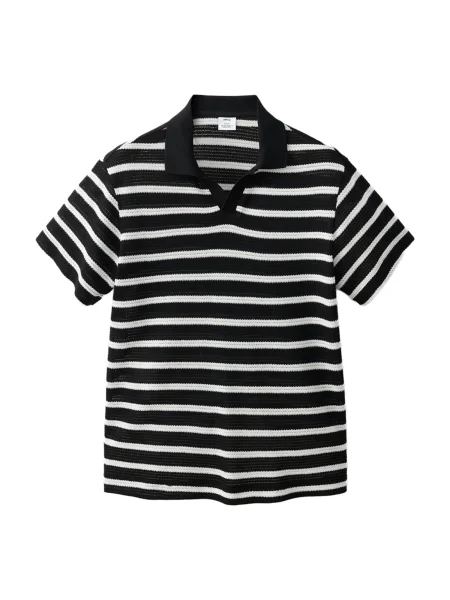 MANGO MAN Tričko MARTE čierna biela