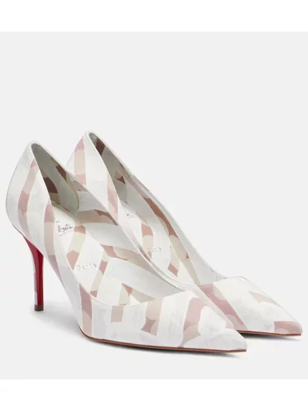 Pantofi cu toc Christian Louboutin cu imagine alb
