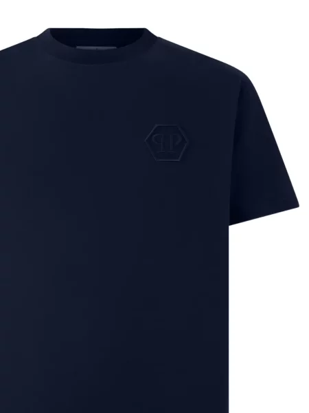 Tricou Philipp Plein cu broderie albastru