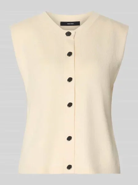 Kardigan rozpinany krój regular fit z mieszanki model „Złoty” Vero Moda biały