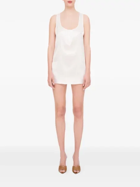 Rochie mini Medeea fără mâneci alb