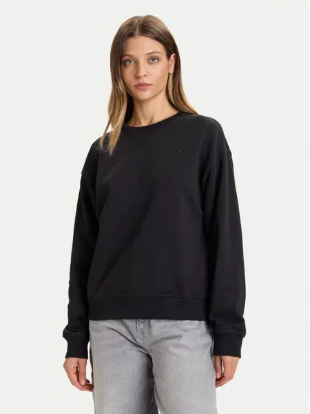 Mikina bez kapuce Calvin Klein Jeans s kapucí černá