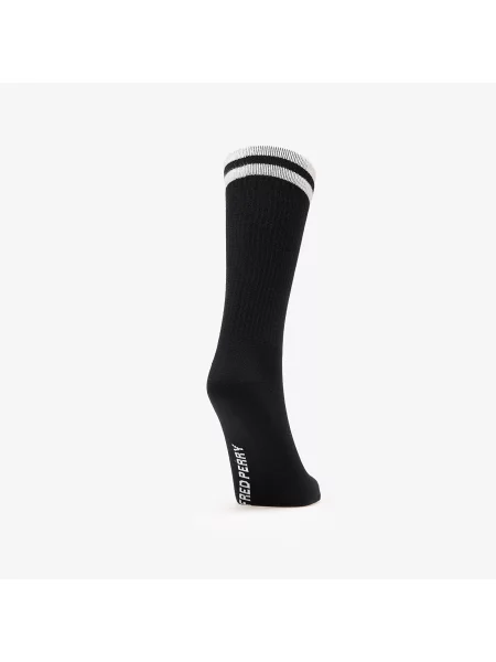 Șosete FRED PERRY Tipped Sports Sock Black/ Snow White alb