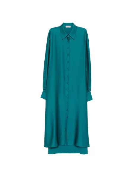 Rochie tip cămașă Silkylicious verde