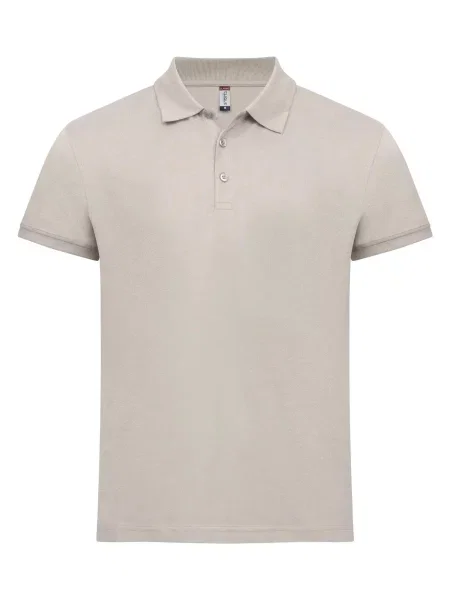 Clique Classic Lincoln S/S koszulka polo z bawełny nowoczesny krój – Stone beżowa