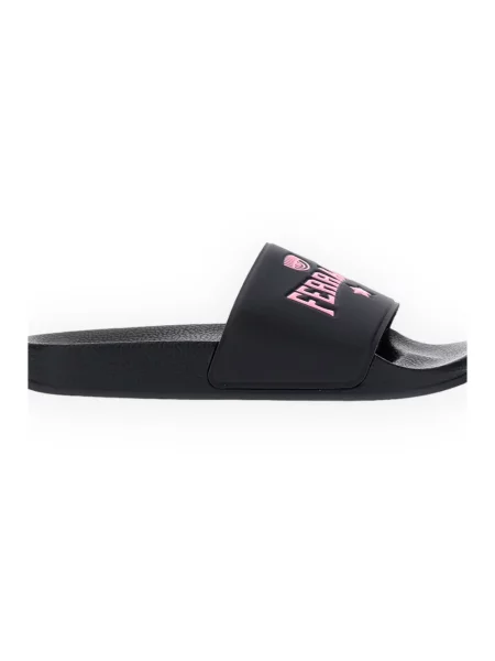 Klapki Chiara Ferragni Collection ze stretchu czarne