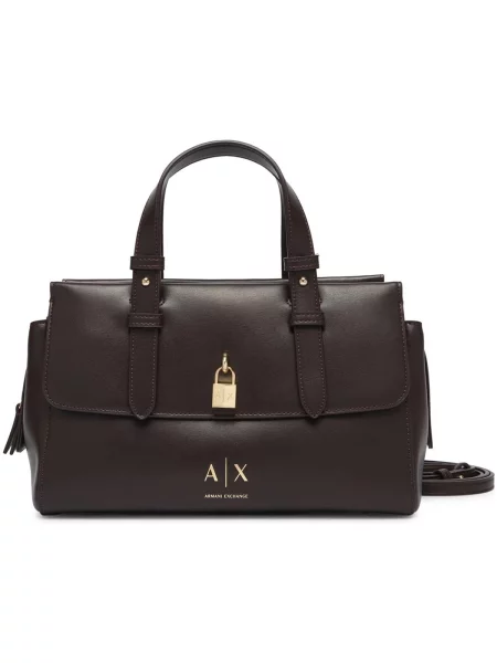 Crossbody kabelka Armani Exchange z ekologickej kože hnedá