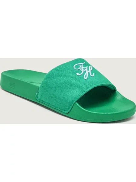 Tommy Hilfiger Șlapi SCRIPT verde