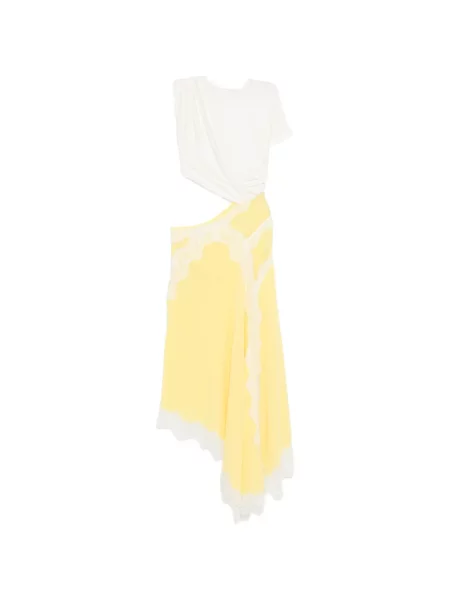 Rochie Christopher Esber din dantelă de costum galben