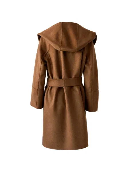 Cu centură palton 's Max Mara cu glugă maro